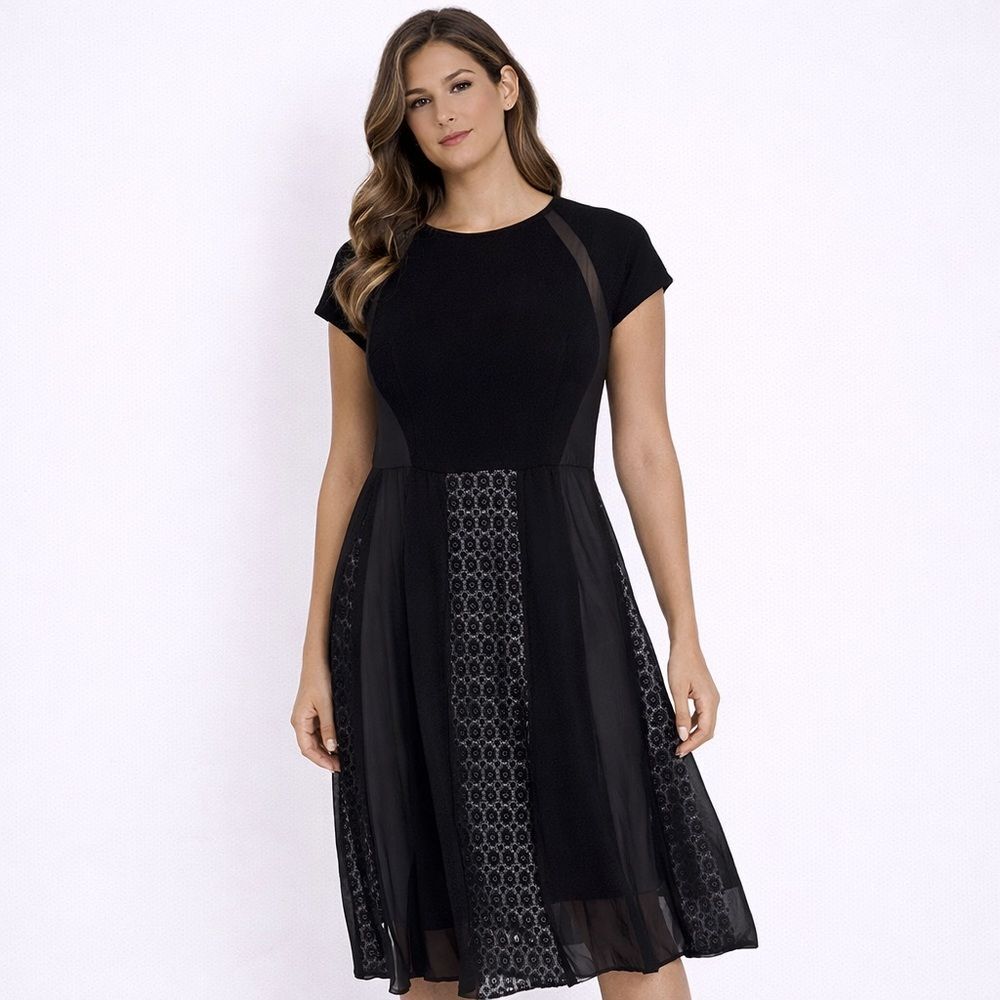 Elegant Black Lace Dress Size 10 Large Medium